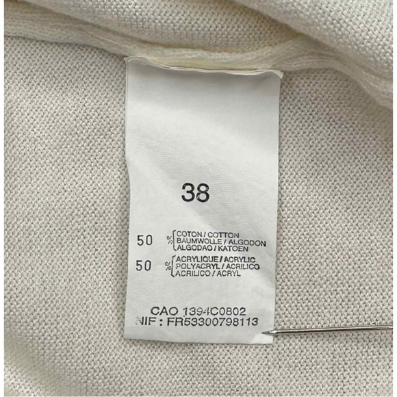 RODIER Cream Stretch Knit Top Size 38 - Picture 8 of 8